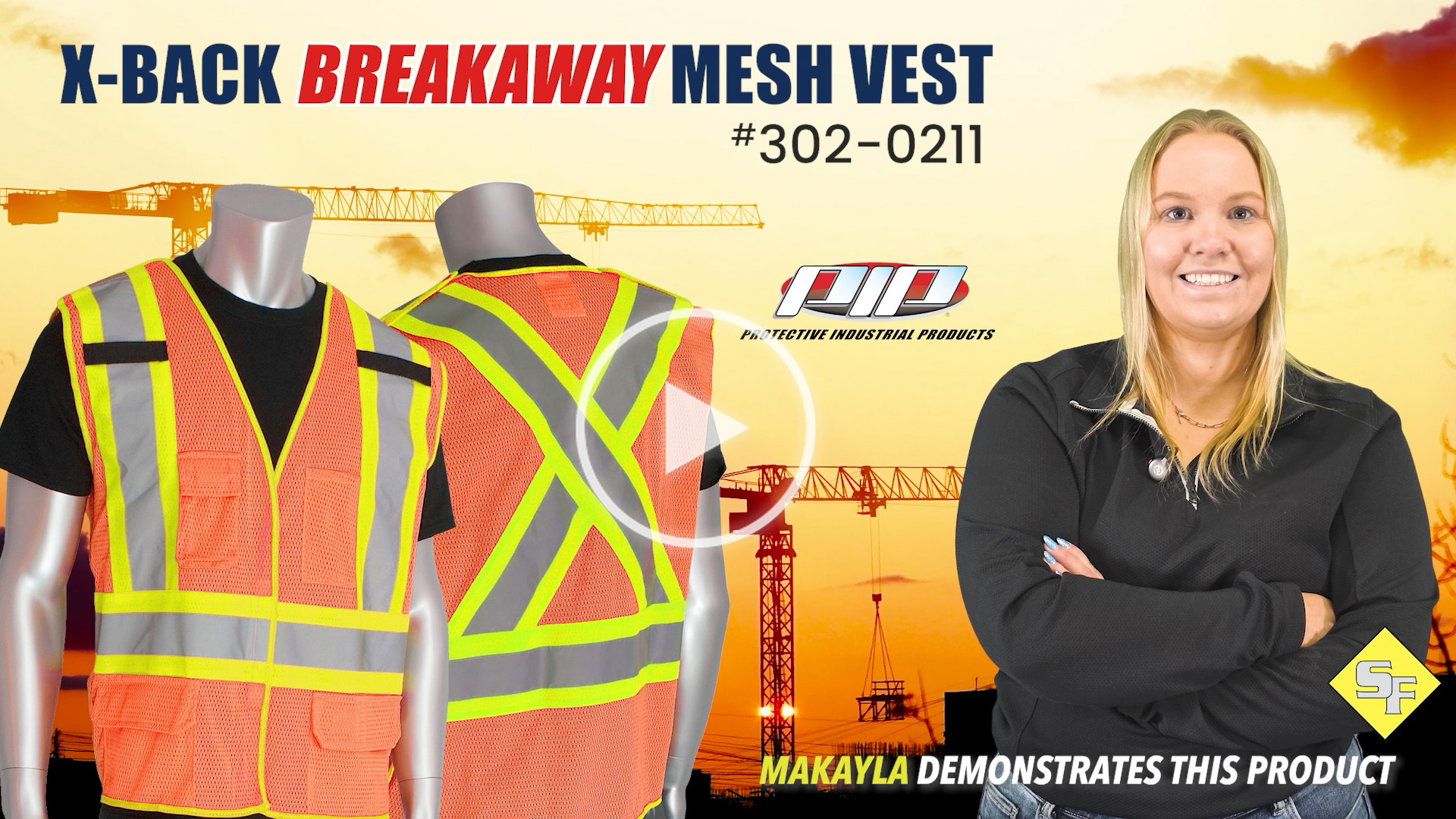 Watch Makayla demonstrate the features of the Class 2 Two-Tone X-Back Breakaway Mesh Vest